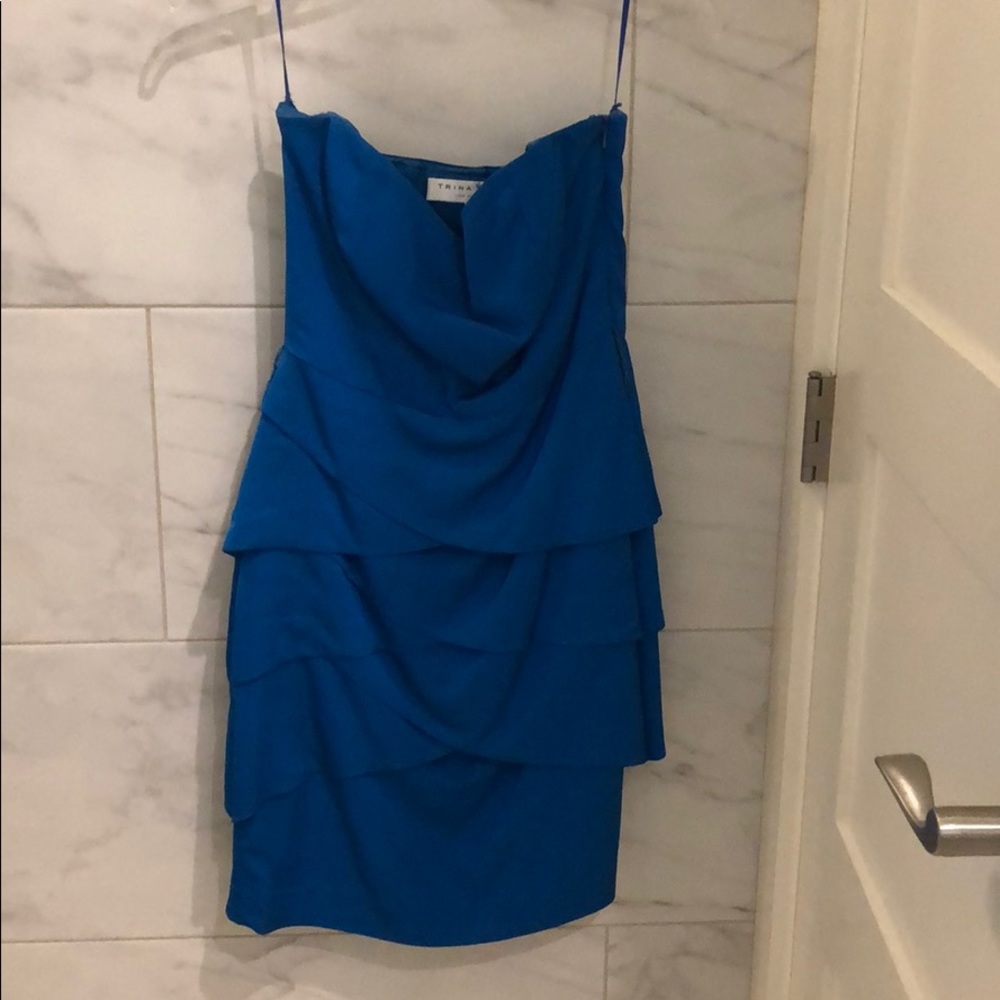 Trina Turk royal blue strapless dress size 2